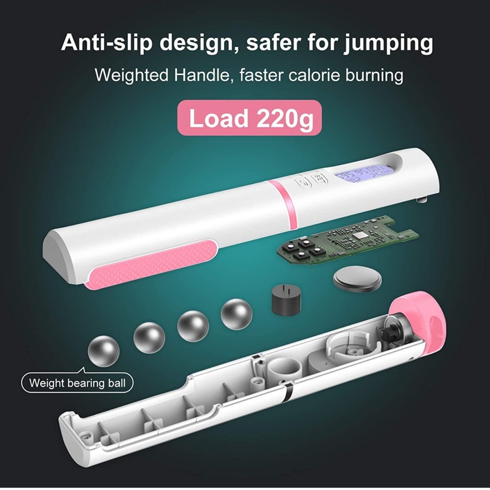 Digital Jump Rope with Calorie Counter, Adjustable (Pink) - Picture 3 of 6
